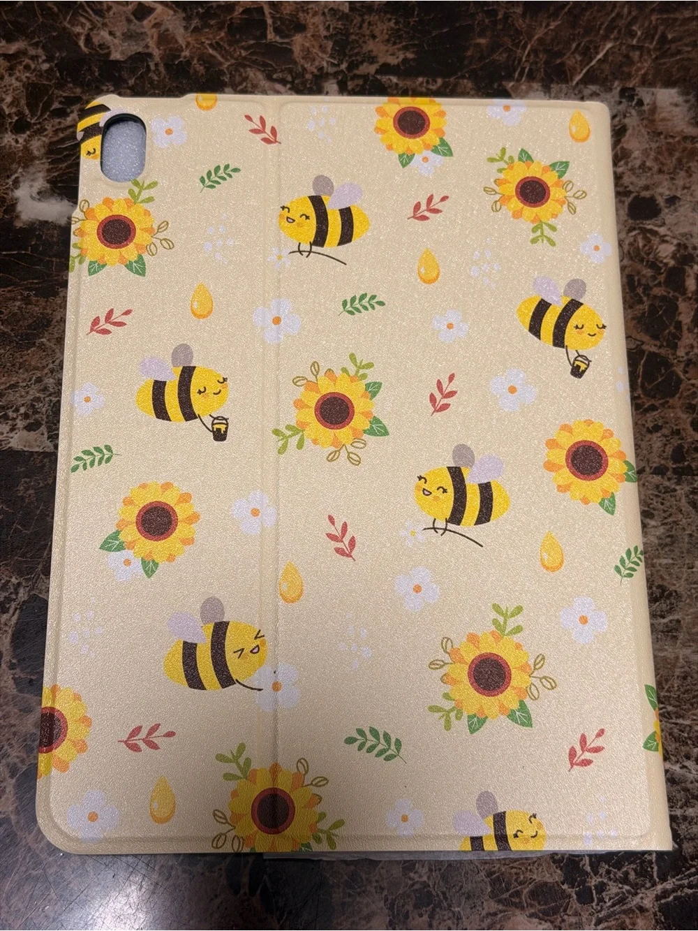 Bee & Sunflower Tablet Case in Cream and Yellow